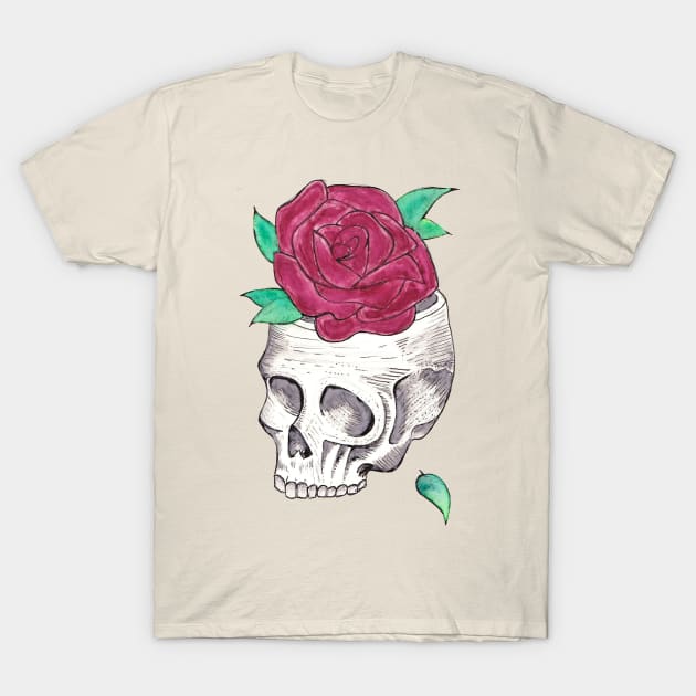 Skull with Flower T-Shirt by marissafv